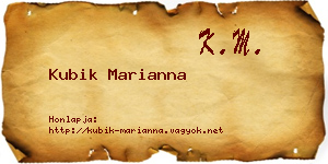Kubik Marianna névjegykártya